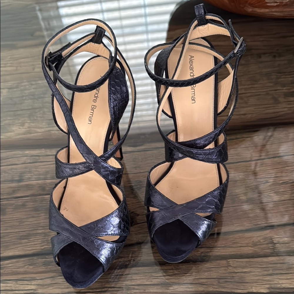 Alexandre Birman Blue Strappy Stiletto Heels